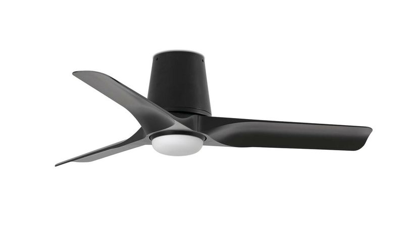 Hey Tub 90cm Black-Black Ceiling Fan with Light &amp; Remote Control by Faro