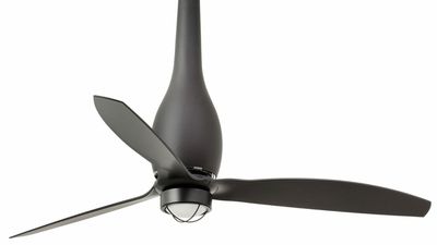 Eterfan 128cm Black-Black Ceiling Fan with Light &amp; Remote Control by Faro