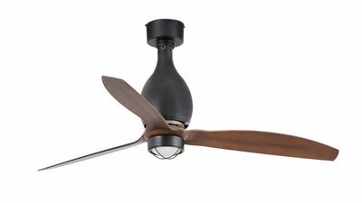 Eterfan Mini 128cm Black-Walnut Ceiling Fan with Light &amp; Remote Control by Faro