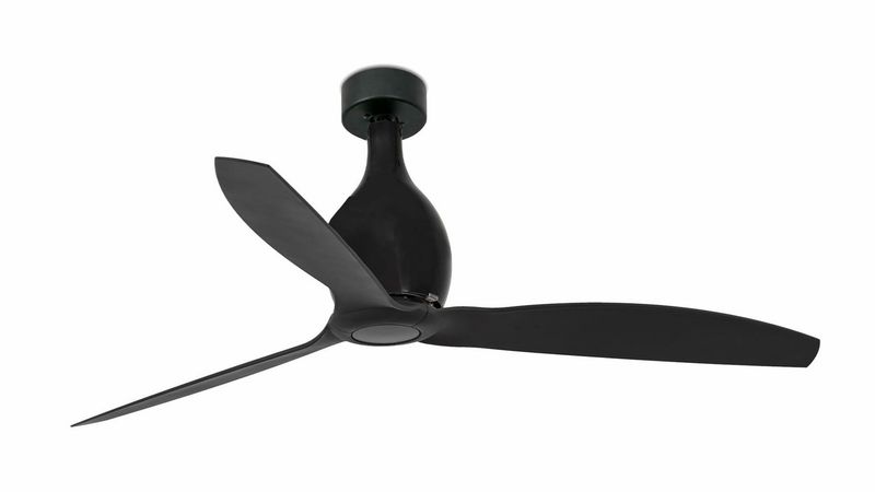 Eterfan Mini 128cm Black-Black Ceiling Fan with Remote Control by Faro