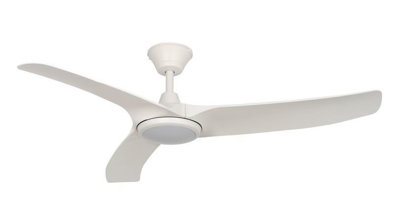 Calisto 132cm White-White IP65 Ceiling Fan with Light &amp; Remote Control by Lumos
