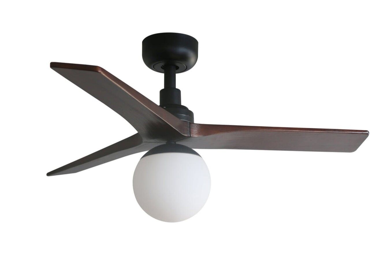 Klim 92.5cm Black-Walnut Ceiling Fan with Light &amp; Remote Control by Faro
