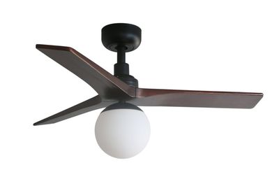 Klim 92.5cm Black-Walnut Ceiling Fan with Light &amp; Remote Control by Faro