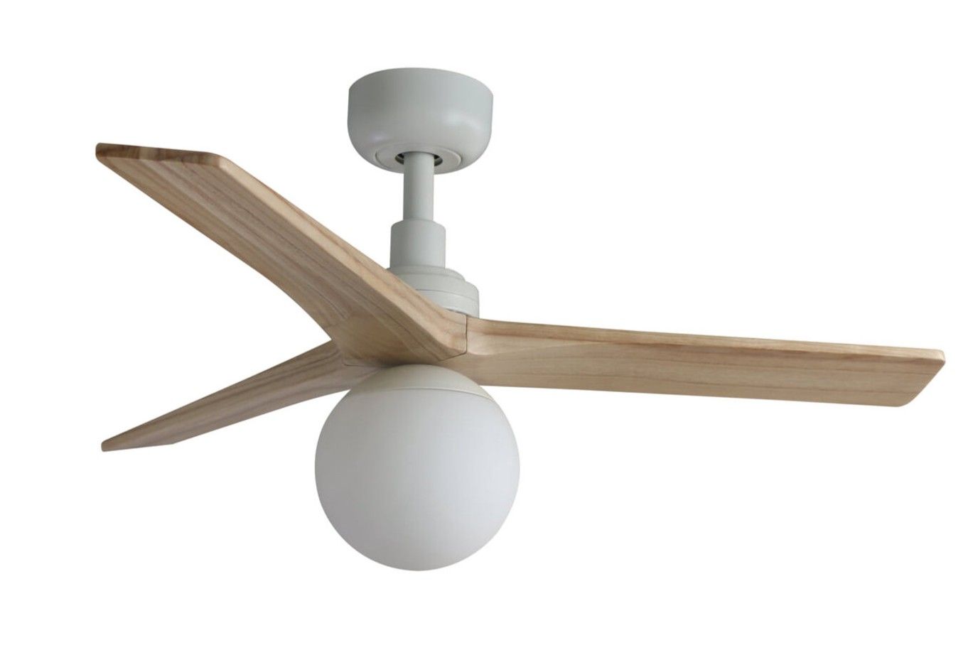 Klim 92.5cm White-Pine Ceiling Fan with Light &amp; Remote Control by Faro