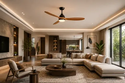 Modern Interior Solutions with a Solid Wood Ceiling Fan Featuring Light