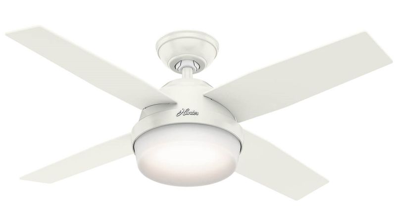 Dante 112cm White-White Ceiling Fan with Light &amp; Remote Control by Hunter