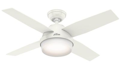 Dante 112cm White-White Ceiling Fan with Light &amp; Remote Control by Hunter