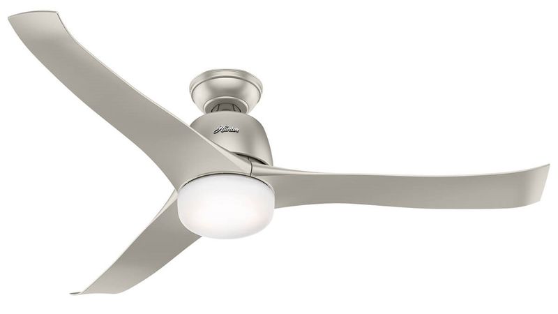 Harmony 137cm Nickel-Nickel Ceiling Fan with Light &amp; Remote Control by Hunter