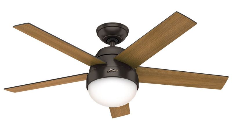 Stile 117cm Bronze-Walnut Ceiling Fan with Light &amp; Remote Control by Hunter