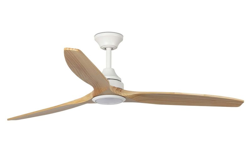 Alo 152cm White-Pine Ceiling Fan with Light &amp; Remote Control by Faro