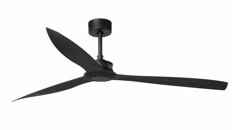 Just Fan 178cm Black-Black Ceiling Fan with Remote Control by Faro