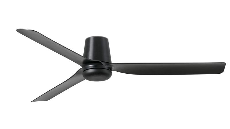 Punt Tub 130cm Black-Black Ceiling Fan with Remote Control by Faro