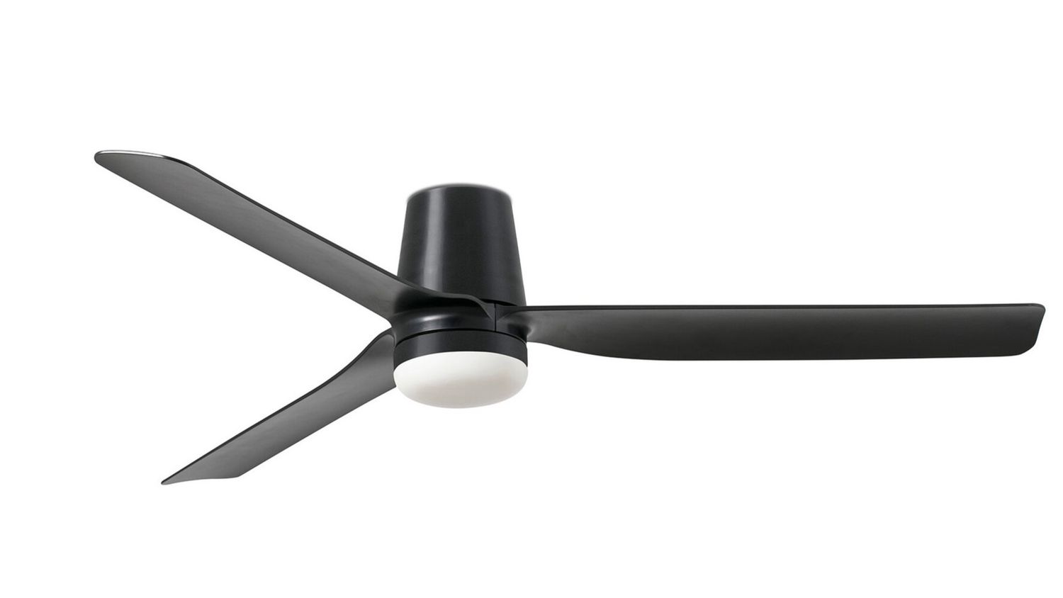Punt Tub 130cm Black-Black Ceiling Fan with Light &amp; Remote Control by Faro