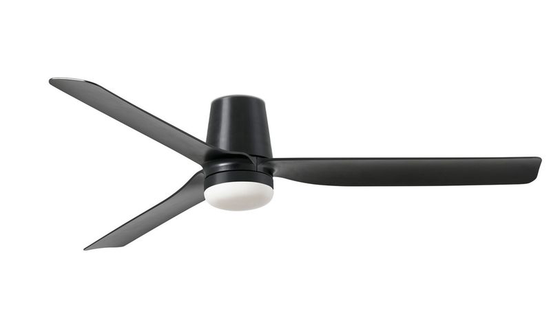 Punt Tub 130cm Black-Black Ceiling Fan with Light &amp; Remote Control by Faro