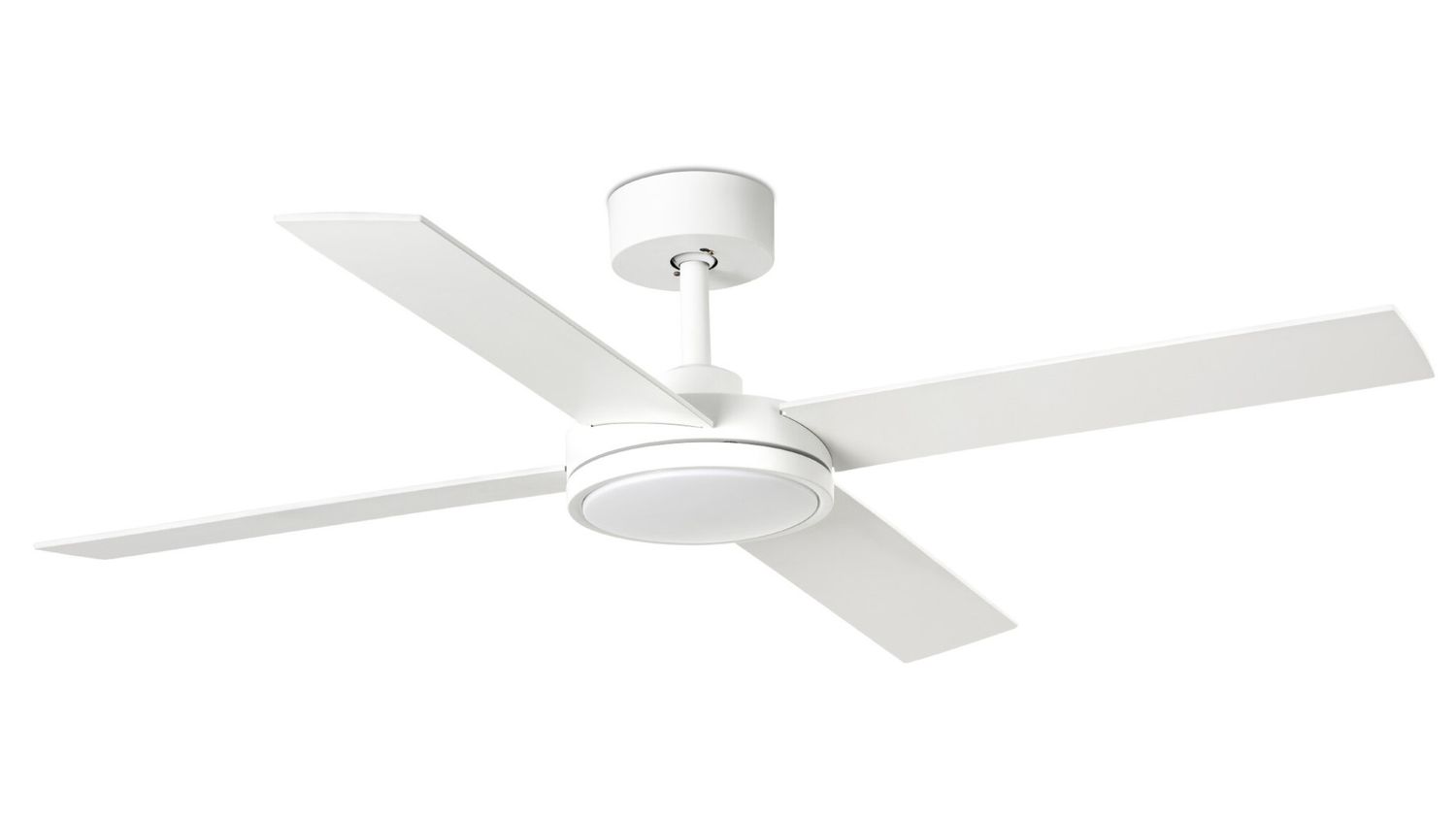Saint 132cm White-White Ceiling Fan with Light &amp; Remote Control by Faro