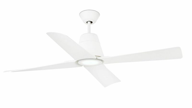 Typhoon 130cm White-White Ceiling Fan with Light &amp; Remote Control by Faro