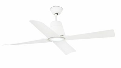 Typhoon 130cm White-White Ceiling Fan with Light &amp; Remote Control by Faro