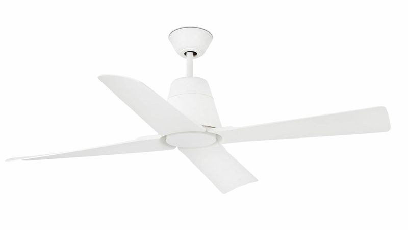 Typhoon 130cm White-White Ceiling Fan with Remote Control by Faro