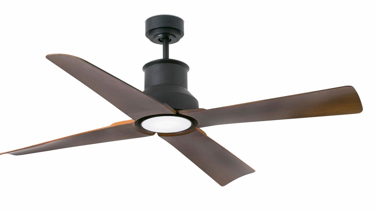 Winche 130cm Black-Brown Ceiling Fan with Light &amp; Remote Control by Faro