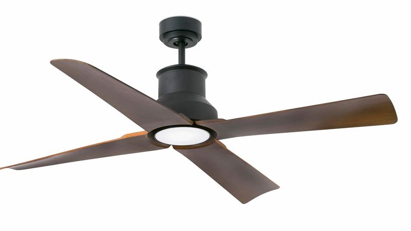 Winche 130cm Black-Brown Ceiling Fan with Light &amp; Remote Control by Faro