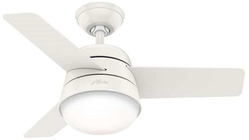 Finley 91cm White-White Ceiling Fan with Light &amp; Remote Control by Hunter