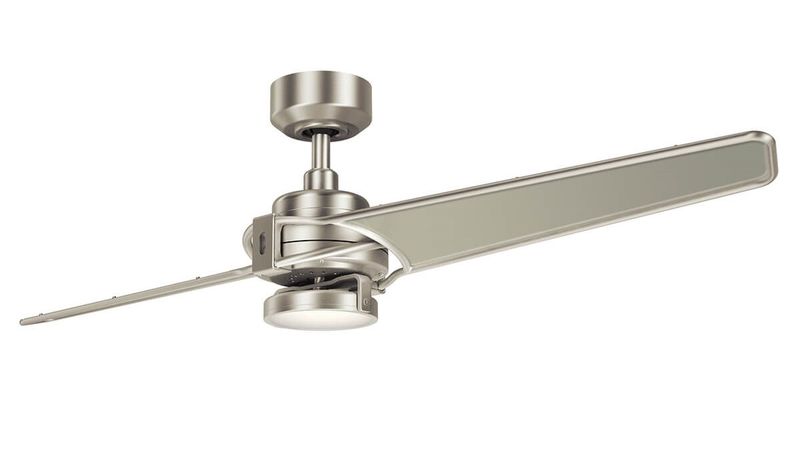Xety 142cm Nickel-Champagne Ceiling Fan with Light &amp; Remote Control by Kichler