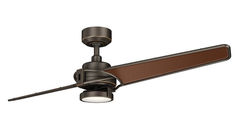Xety 142cm Bronze-Bronze Ceiling Fan with Light &amp; Remote Control by Kichler