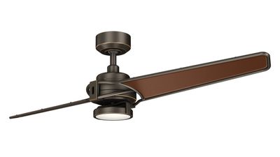 Xety 142cm Bronze-Bronze Ceiling Fan with Light &amp; Remote Control by Kichler