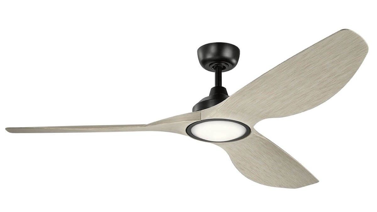 Imari 165cm Black-Walnut Ceiling Fan with Light &amp; Remote Control by Kichler