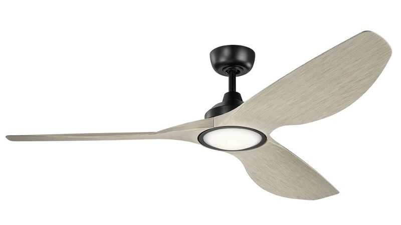 Imari 165cm Black-Walnut Ceiling Fan with Light &amp; Remote Control by Kichler