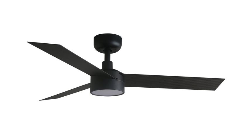 Cruiser 132cm Black-Black Ceiling Fan with Light &amp; Remote Control by Faro