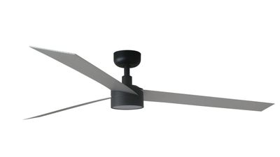 Cruiser 160cm Black-Aluminium Ceiling Fan with Light &amp; Remote Control by Faro