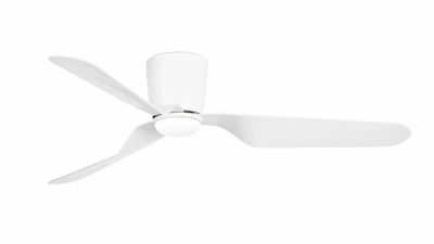 Pemba 132cm White-White Ceiling Fan with Light &amp; Remote Control by Faro