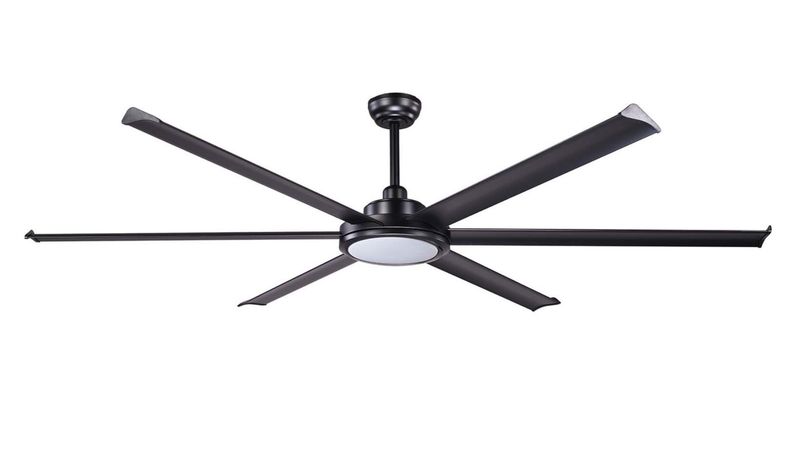 Rotterdam 20 200cm Black-Black Ceiling Fan with Light &amp; Remote Control by Faro