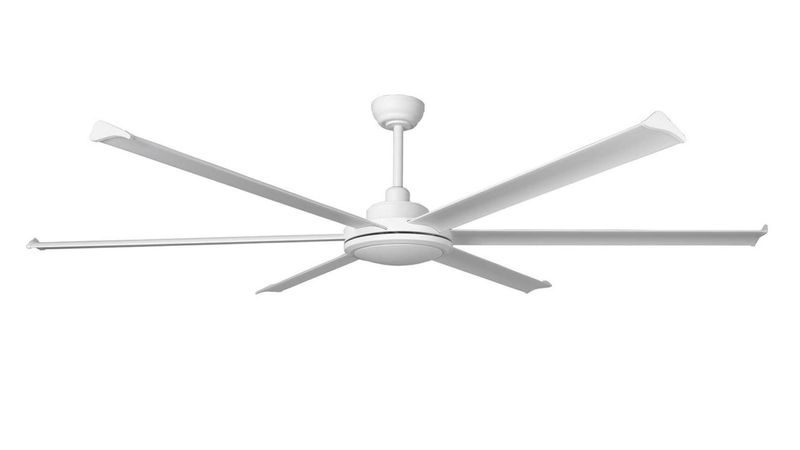 Rotterdam 25 250cm White-White Ceiling Fan with Light &amp; Remote Control by Faro