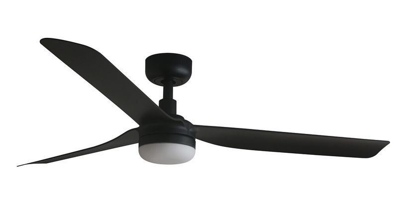 Punt 130cm Black-Black Ceiling Fan with Light &amp; Remote Control by Faro