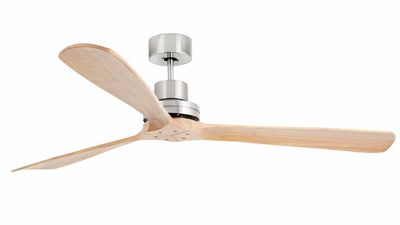 Lantau 168cm Nickel-Pine Ceiling Fan with Remote Control by Faro