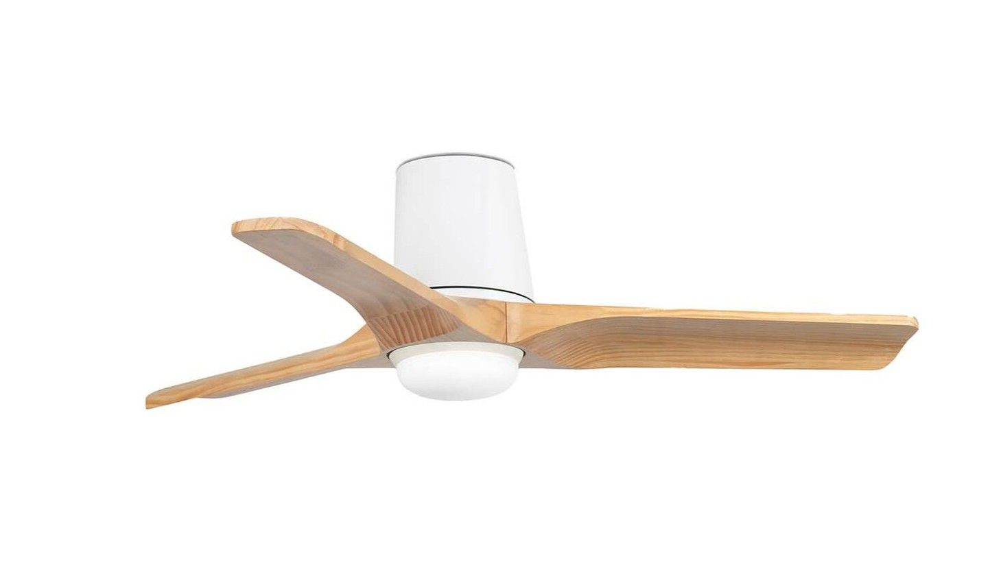 Heywood Tub 90cm White-Pine Ceiling Fan with Light &amp; Remote Control by Faro