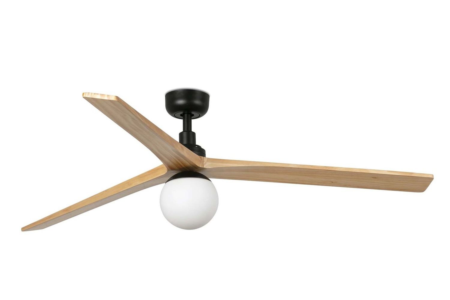 Klim 150cm Black-Pine Ceiling Fan with Light &amp; Remote Control by Faro