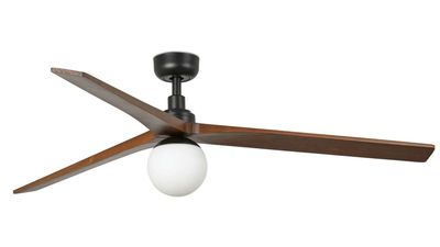 Klim 150cm Black-Walnut Ceiling Fan with Light &amp; Remote Control by Faro