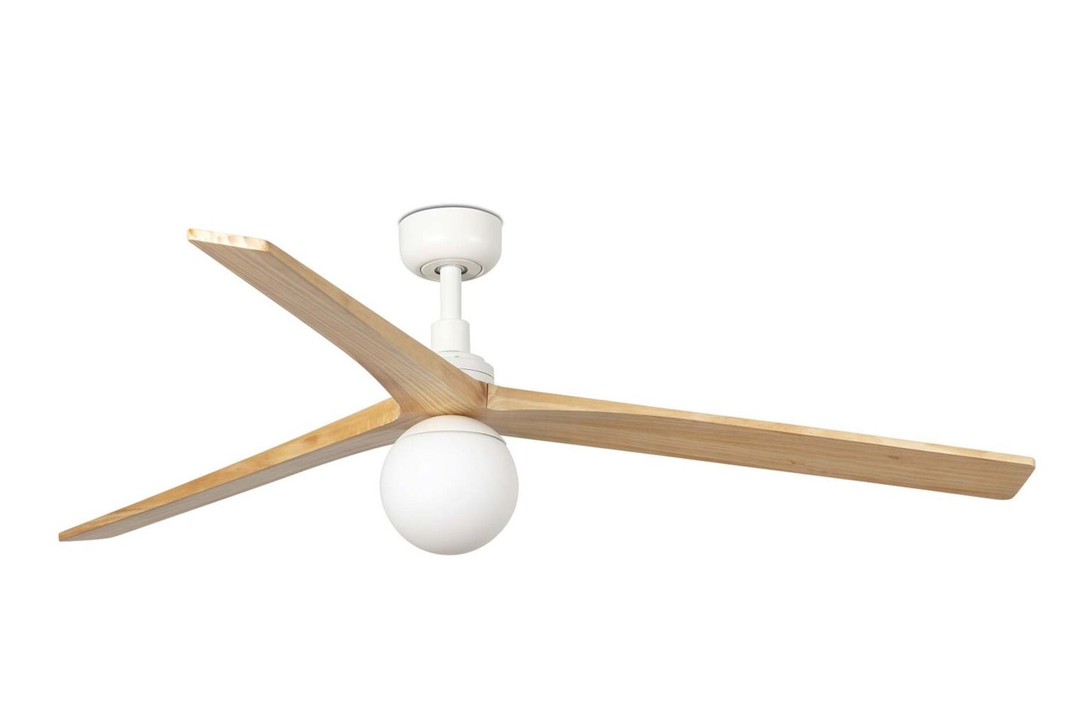 Klim 150cm White-Pine Ceiling Fan with Light &amp; Remote Control by Faro