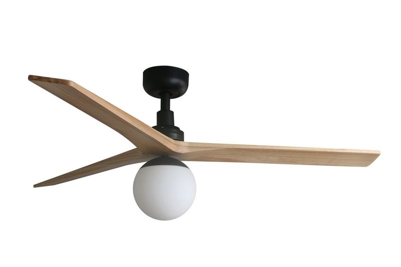Klim 125cm Black-Pine Ceiling Fan with Light &amp; Remote Control by Faro