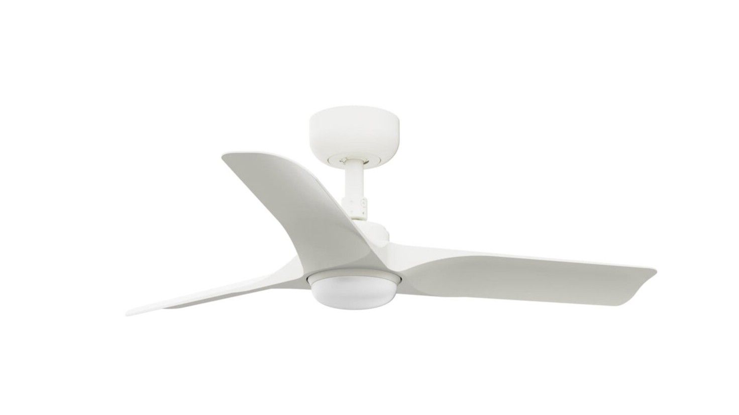 Hey 90cm White-White Ceiling Fan with Light &amp; Remote Control by Faro