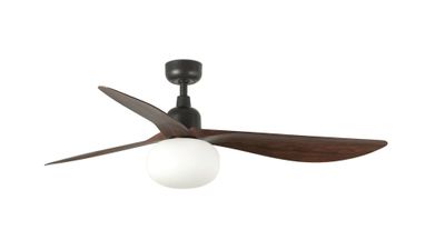Outwood 150cm Brown-Walnut Ceiling Fan with Light &amp; Remote Control by Faro