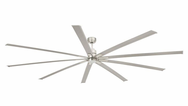 Manhattan 244cm Nickel-Aluminium Ceiling Fan with Light &amp; Remote Control by Faro