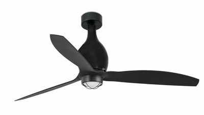 Eterfan Mini 128cm Black-Black Ceiling Fan with Light &amp; Remote Control by Faro