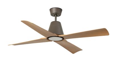 Typhoon 130cm Brown-Maple Ceiling Fan with Light &amp; Remote Control by Faro