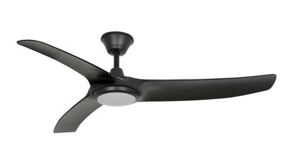 Calisto 132cm Black-Black IP65 Ceiling Fan with Light &amp; Remote Control by Lumos