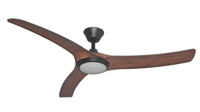 Calisto 132cm Black-Koa IP65 Ceiling Fan with Light &amp; Remote Control by Lumos