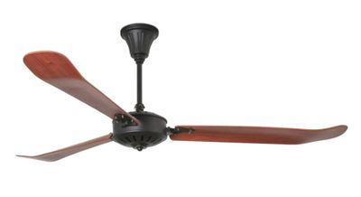 Aoba 180cm Black-Brown Ceiling Fan with Remote Control by Faro